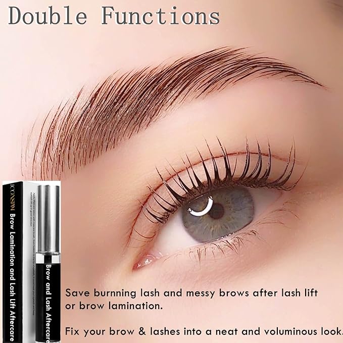 Brow and Lash Aftercare Conditioner - Keratin Filler to Prevent Burning, Fixing Gel for Upward Lift | 100-Day Supply