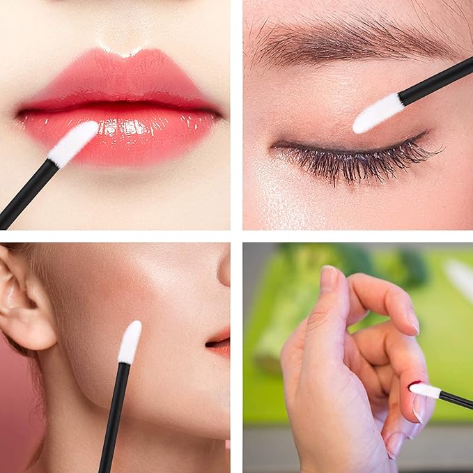 Tbestmax 400 Spoolies Mascara Wand and Lip Brush Disposable Lash Brushes for Eyelash Extensions, Lipstick Lip Gloss Wands Applicator Tool (Black)