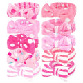 Casoty 10 Pcs Skincare Headbands, Spa Headband for Washing Face, Soft Coral Fleece Hair Bands for Makeup, Bow Headbands for Face Washing Shower Skin Care Yoga