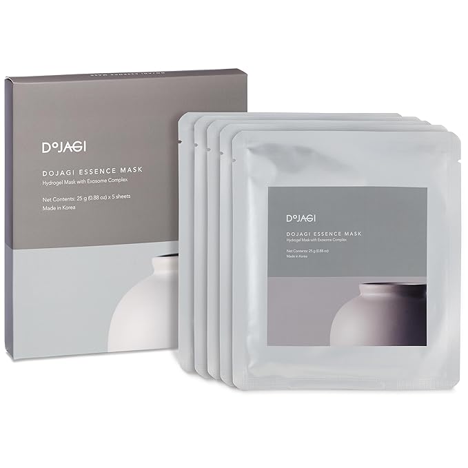Hydrogel Sheet Mask with Exosome Complex, Intensive Hydration & Firming Facial Mask, Cooling Soothing Korean Skincare, 25g x 5 Sheets