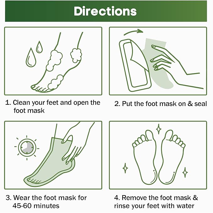 Foot Peeling Mask – Lavender Exfoliating Treatment Booties for Callus Removal & Renewal of Dry, Cracked Feet – Dermatologist-Inspired Moisturizing Spa Therapy for Men & Women (Tea Tree 2 Pairs)