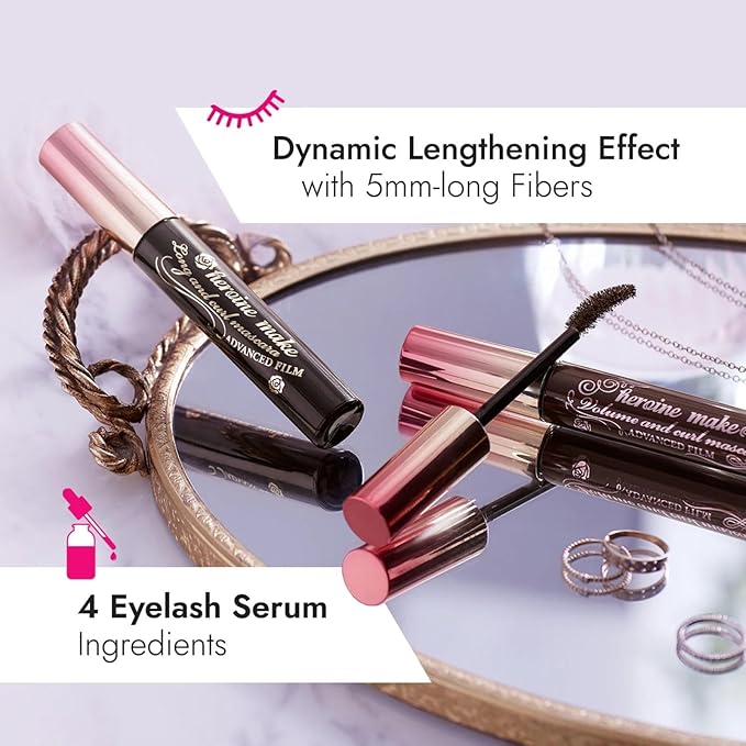 Heroine Make Volume & Curl Mascara Advanced Film, Film type formula and Water proof The 3rd Generation mascara with both advantages