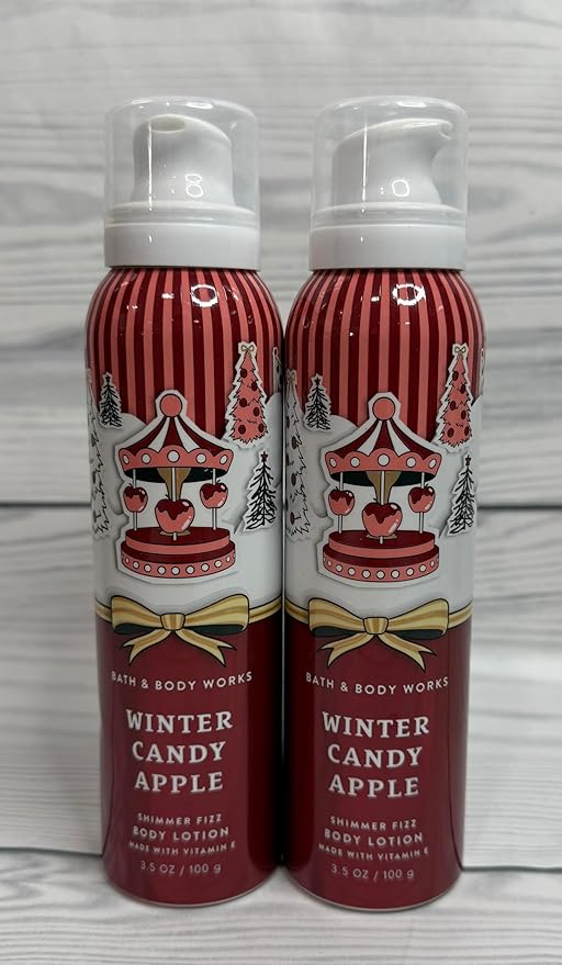 Bath & Body Works Body Winter Candy Apple Fizz Shimmer Lotion 3.5 Ounces Each Pack of 2