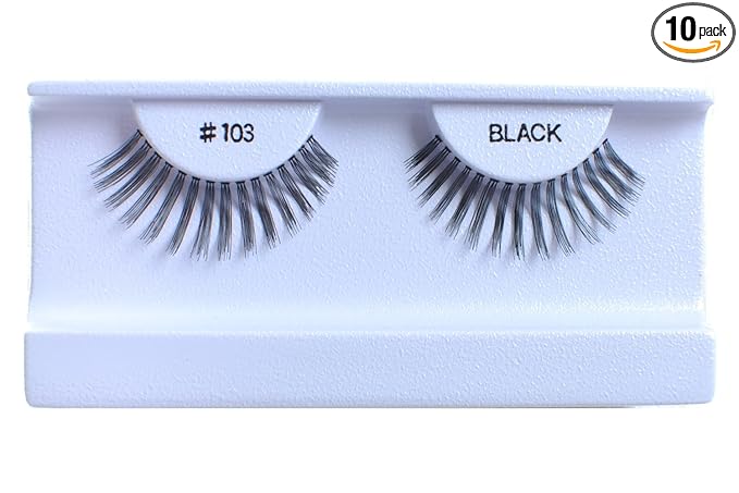 10 Pairs 100% Human Hair False Eyelashes Natural Black #103