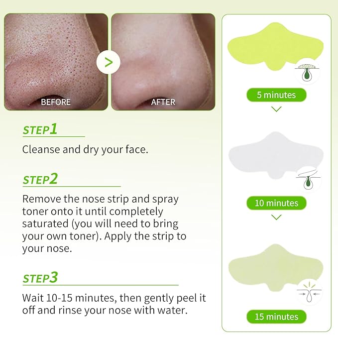 Nose Pore Strips, Blackhead Remover Mask Cactox 3 Step Nose Mask Pack with AHA and PHA for Sebum Softening Pore Tightening Skin Repair 3-Step Nose Pore 3 pack