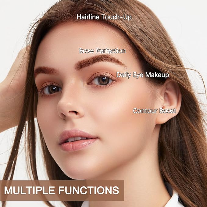 Boobeen Eyebrow Palette, 3 Colors Brow Powder Kit, Eye Brow Pomade with Double-ended Brush, Long-lasting Eye Makeup Kit, Sculpt & Define Eyebrows, for Beginners
