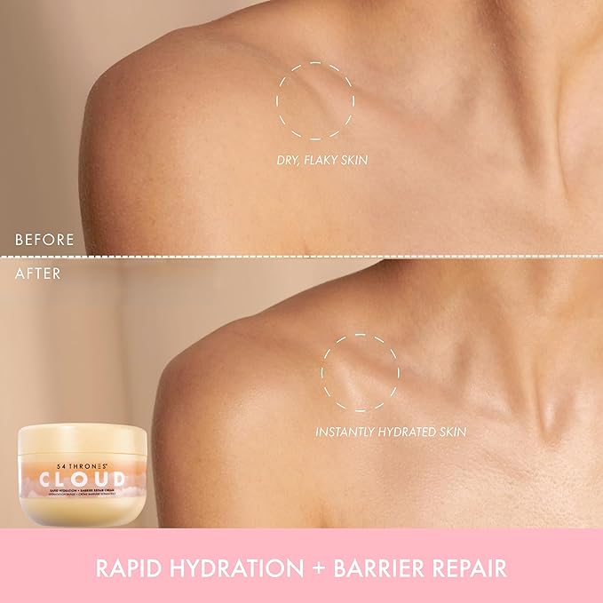 54 Thrones Barrier Repair Cloud Cream, Ultimate Hydrating Skin Care, Hydrating Peptide Moisturizer, Active Skin Repair Cream, Active Repair, Ugandan Vanilla & Ethiopian Honey