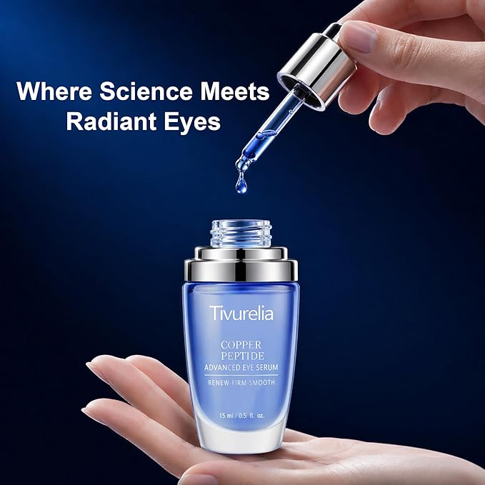 Copper Peptide Anti Aging Eye Serum, Korean Skin Care Advanced Eye Serum with GHK-Cu Copper Tripeptide-1 & Peptide Complex, Helps Smooth Fine Lines and Improve Firmness