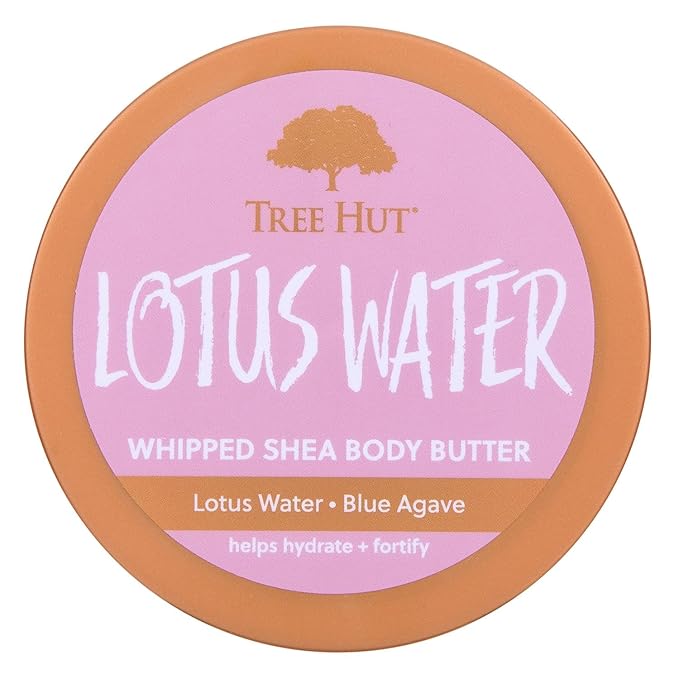 Tree Hut Lotus Water Whipped Shea Body Butter, Hydrating & Nourishing Body Lotion with Natural Oils, Moisturizer for Soft & Smooth Skin, 8.4 Oz