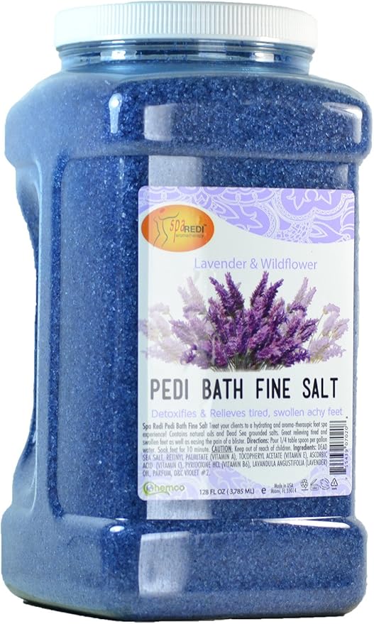 SPA REDI Foot Soak for Pedicure Preparation & Therapeutic Foot Treatment | Pure Mineral Power for Superior Detoxification & Deep Skin Nourishment | Luxurious Spa-Level Calm & Rejuvenation 128 Oz