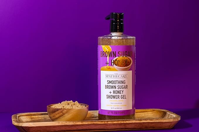 Smoothing Brown Sugar + Honey Exfoliating Shower Gel with Collagen and Dates, 32.8 oz