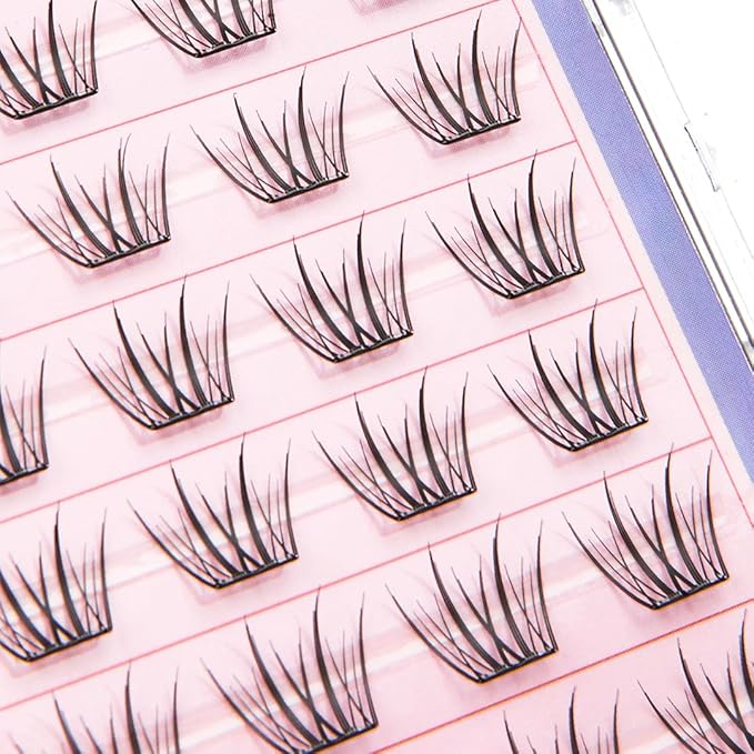 CORINGCO Toktok Hara Light Self Adhesive False Eyelashes, Natural Look, No Glue Needed, Assorted Set of 9/10/11mm, Reusable Lash Clusters Kbeauty - Blossom