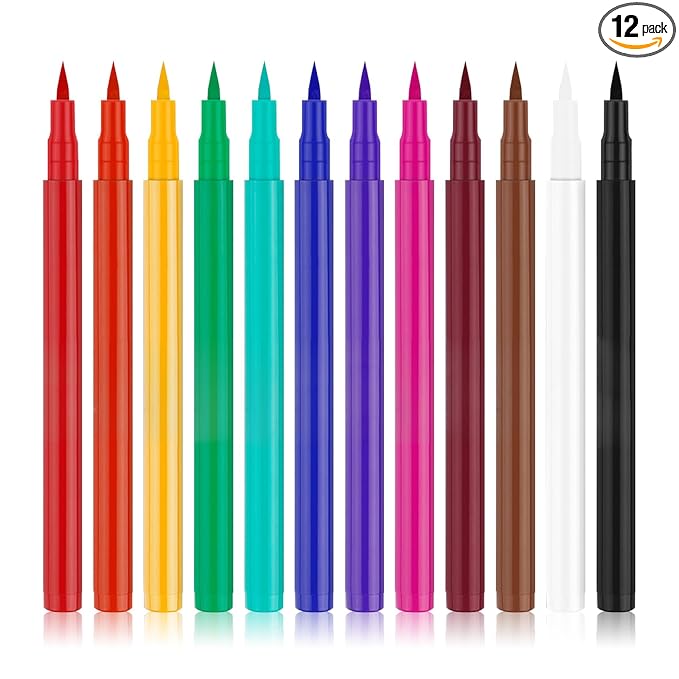 12 PCS Eyeliner Pencils,Professional Long Lasting Waterproof Makeup Pencils,Highly Pigmented Inner Corner Eye Highlighter Eyeliner Pencil Eye Liner Pen Sets for Women