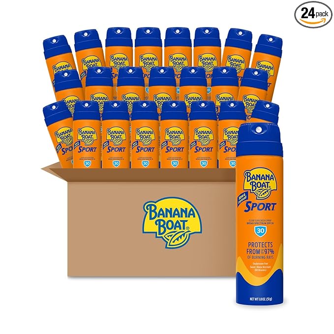 Banana Boat Sport Ultra Spray Sunscreen SPF 30, 1.8oz | Travel Size Sunscreen Spray SPF 30, Mini Sunblock, 1.8oz (Pack of 24)
