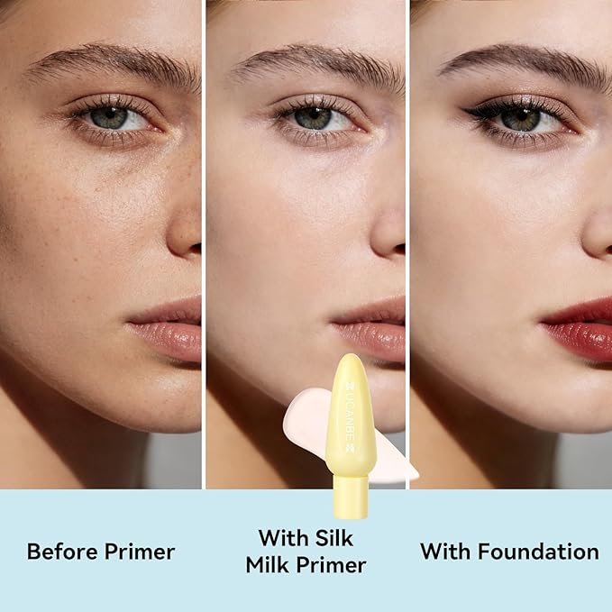 UCANBE Tone-Up Primer, K-Beauty Radiance Makeup Base for Dull Skin - Instant Brightening & Pore Blurring Lotion with Damask Rose Water, Advanced GDR Technology for Smooth Satin Finish (03 Silk Milk)
