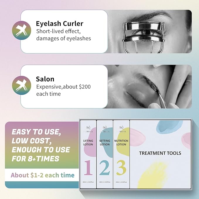 PERMANIA Korean Lash Lift Kit, Tube Design Easy to Apply Brow Lamination Kit, for Natural Results Instant Lifting & Curling with Detailed Instruction (with Glue Balm)