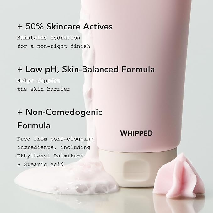 Whipped Korean Skincare Face Wash, Doubles as a Face Mask, Strawberry Vanilla, Hydrating Vegan Facial Cleanser for Dry Skin with Niacinamide, Hyaluronic Acid, Ceramide, Cleanser for Sensitive Skin