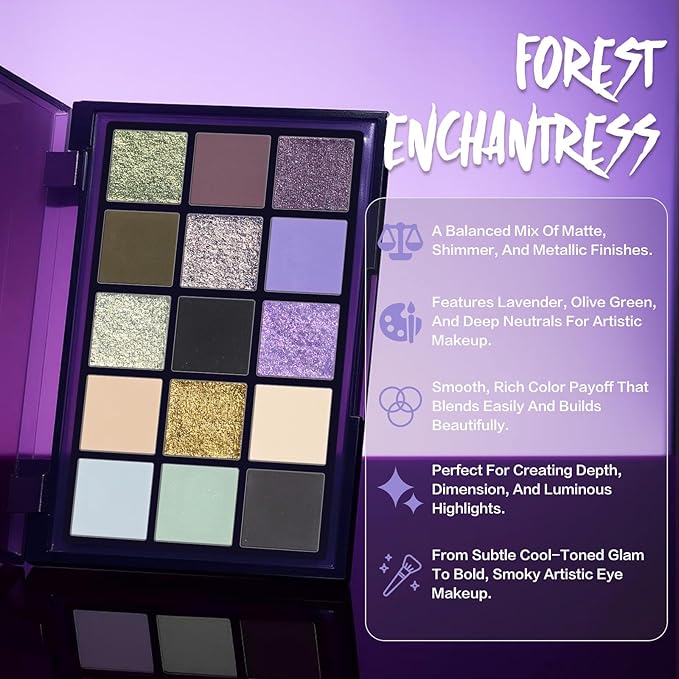 UCANBE 15 Color Eyeshadow Palette – Matte, Shimmer & Metallic Shades, Highly Pigmented, Smooth Blendable Eye Shadow Makeup Pallet Kit for Natural to Bold Looks
