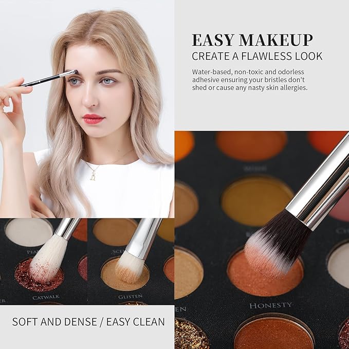 DUcare Makeup Brushes with Travel Bag 15Pcs Makeup Brush Set Kabuki Foundation Blending Blush Eyeliner Shadow Brow Concealer Brushes Kit