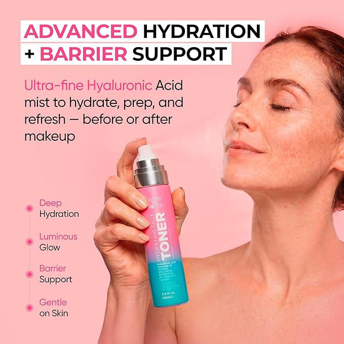 Gloves In A Bottle Hydrating Toner & Mist Spray – Hydrating Soothing Spray for Redness, Deep Hydration, Dewy Glow & Skin Barrier Repair – Hyaluronic Acid, Ceramide NP, Peptides – Alcohol-Free (3.4 oz)