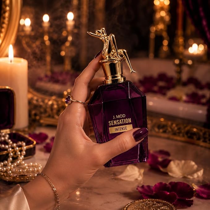 J. Mod Sensation Intense Eau de Parfum for Women - Oriental Floral Perfume with Ylang-Ylang, Cardamom and Vanilla - Long Lasting Bold Evening Fragrance Spray, 3.4 Fl Oz / 100 ml