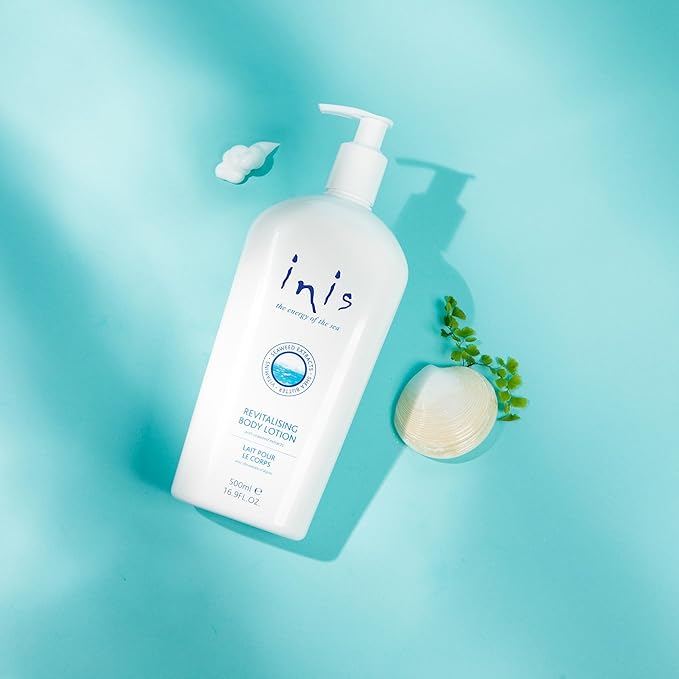 Inis the Energy of the Sea - Revitalizing Body Lotion for Women and Men, Large Pump, Daily Body Moisturizer with Seaweed, Shea Butter and Vitamin E, Clean Ocean Fresh Scent, 16.9 fl oz