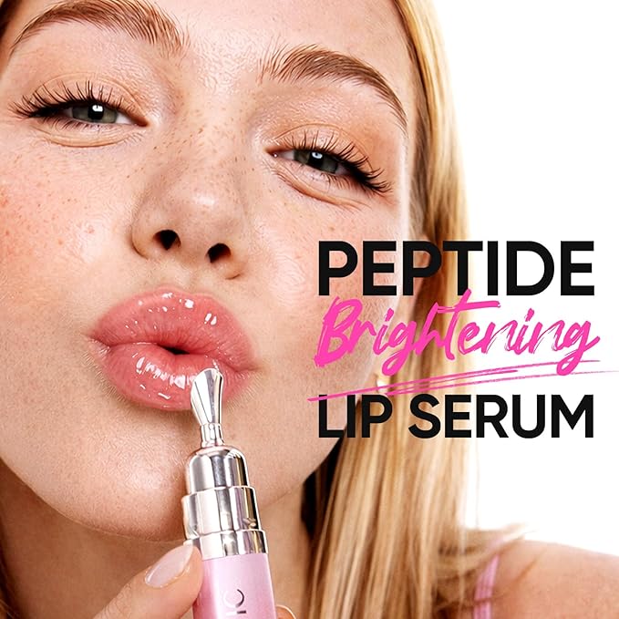 SKINTIFIC Peptide Brightening Lip Serum, Hydrating & Plumping Tinted Lip Gloss, Moisturizing Lip Balm with Polypeptides & Squalane for Glossy Sheer, Smooth Lips(10U Toast Brick)