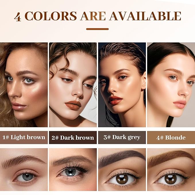 Longwear Waterproof Tinted Brow Gel, 2026 New 3D Eyebrow Gel Smudge-proof Brow Cream Makeup Kit with Brush and Eyebrow Stencils (#04 Blonde)