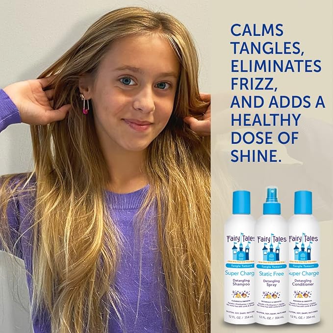 Fairy Tales Tangle Tamer Detangling Shampoo and Conditioner for Kids - Ultra Moisturizing and Anti Frizz Protection - Paraben Free, Sulfate Free - 32 Oz (2 pack)