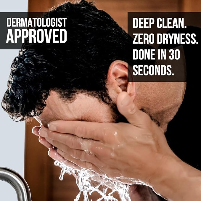 RUGGED & DAPPER Face Wash for Men | Daily Exfoliating Mens Face Wash & Scrub | Deep Cleans Oily, Rough & Breakout-Prone Skin