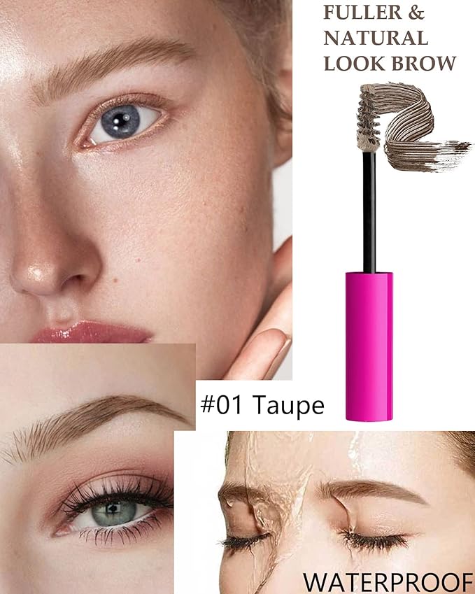 Waterproof Tinted Brow Gel-1Pcs Taupe Thickening Eyebrow Mascara Glue,Brow Lift Fast Shapping,Color Brow Filler Gream Gel, Long Lasting Eye Makeup for Women,Light Medium Dark Brown Cover Gray Hairs-01
