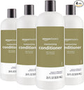 Amazon Basics Moisture Rich Conditioner for Dry and Damaged Hair, Nourishing, Softens, with Vitamin E, 28 Fl Oz (4-Pack)