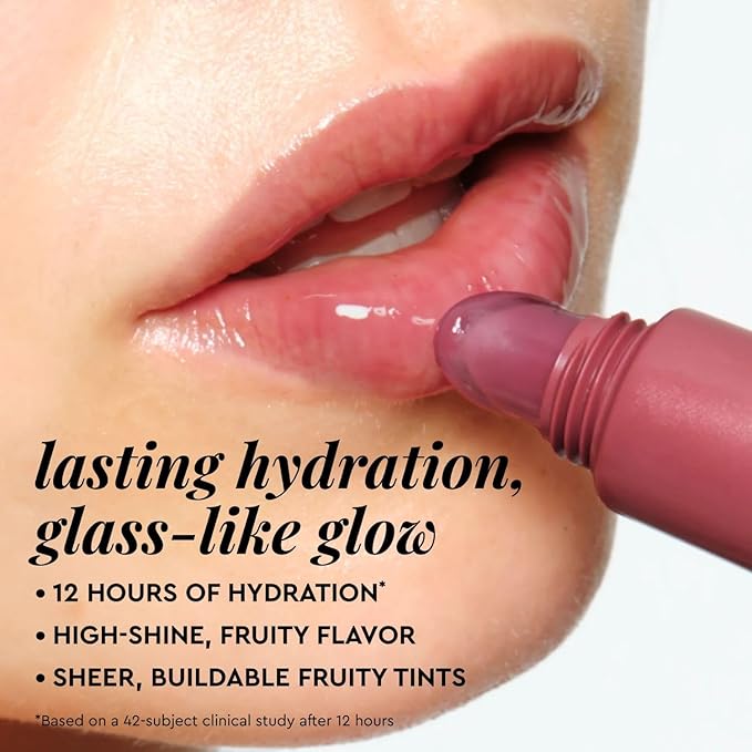 Glow Recipe Glass Balm Lip Treatment - 12Hr Hydrating Lip Balm & Moisturizer with Hyaluronic Acid to Smooth, Plump & Protect from Dryness, High Shine Finish - Fig Bingsoo (15 ml)