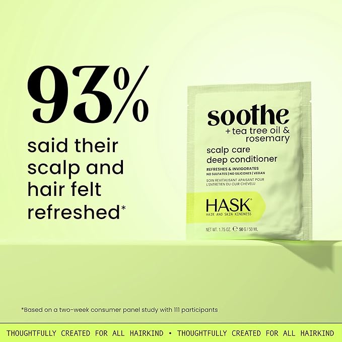 HASK TEA TREE Revitalizing Deep Conditioner Treatments for all hair types, color safe, gluten free, sulfate free, paraben free - Pack of 6
