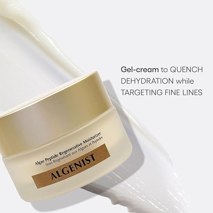 Algenist Algae Peptide Regenerative Face Moisturizer - Lightweight Hydrating Gel Face Cream with Alguronic Acid - Visibly Improves Tone, Texture & Skin Barrier Support - Peptide Skin Care (2 Fl oz)