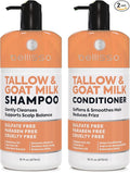 Beef Tallow Shampoo and Conditioner Set with Goat Milk - Sulfate Free Moisture for Women and Men - For Dry, Itchy Scalp - Hydrating, Thickening, Volume Care for Thinning Hair - 16 Fl Oz (Pack of 2)