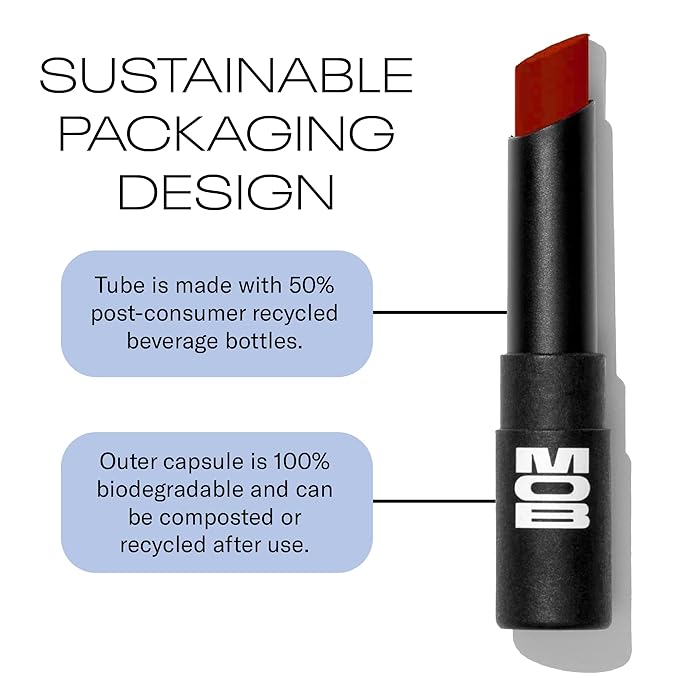 MOB Beauty Soft Matte Lipstick, Redemption, Muted Merlot Red, Long Lasting, Weightless Blurring Lip Color Infused with Skincare, Vegan, Silicone-Free, Cruelty Free