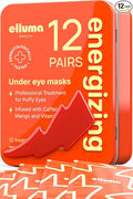 Under Eye Patches 12 Pairs of Themed Hydrogel Eye Gel Pads - For Puffy Eyes and Dark Circles, Under Eye Bags, Wrinkles - Energizing Set with Caffeine