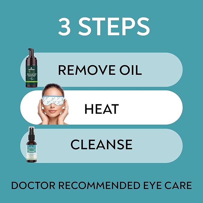NOVEHA Demodex Eyelid Cleanser Foam | Extra Strength Tea Tree Oil Formula | Daily Face Wash For Eyelash, Demodex, MGD, Stye Eyes, Eye Irritations & Skin Dryness, 3.38 fl oz (3 Pack)
