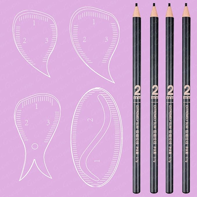 Premium Eyebrow Mapping Kit with White Mapping String, Brow Paste, Ultra-Thin Pencils & Multi-Style Rulers – Full Professional Microblading & Brow Design Set (Kit 2)