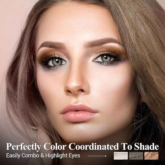 LUXAZA PRO Neutral Brown Eyeshadow Stick Makeup 6PCS Set, Metallic Shimmer Matte Cream Eye Shadow Eyeliner Brightener Pencil Crayon - BROWN LATTE