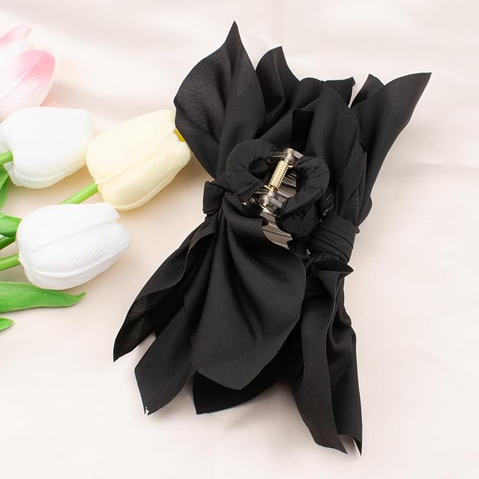 Bow Claw Clips Bow Hair Clips Black 1PCS Big Hair Bows for Women Butterfly Styling Large Hair Clips for Thick Hair for Girls Hair Accessories for Teens
