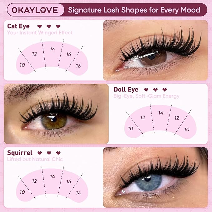 OKAYLOVE Manga Lash Clusters Kit, BUNNY 8-18mm Anime Cluster Eyelash Extensions Kit, 120pcs Fairy Wipsy Lashes Clear Band Natural Eyelashes with Bond and Seal, Remover, Tweezers
