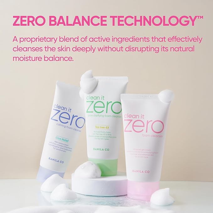 BANILA CO NEW Clean It Zero Foam Cleanser | All Skin Types | Creamy Foam Cleansing with Natural Herbs (150ml / 5.07 fl.oz)
