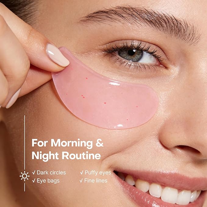 dewyhour Retinol Collagen Firming Hydrogel Patches - Under Eye Patches for Puffy Eyes & Dark Circles, Moisturizing Eye Mask with Caffeine & Hyaluronic Acid, Gentle Korean Skincare