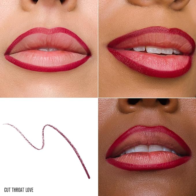 Jeffree Star Cosmetics Velour Lip Liner, Creamy Formula, Satin Finish, Long-Lasting, Peptide Complex, Mineral Oil-Free, Vegan & Cruelty-Free (Cut Throat Love)