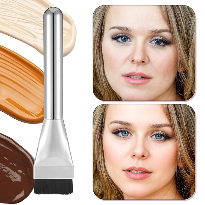 Mabor 3Pcs Make up Spatula Set, Makeup Mixing Palette Tray & Foundation Spatula & Brush, Make up Accessories Set for Women Girl Korean Makeup Facial Cosmetic Nail Art Tool