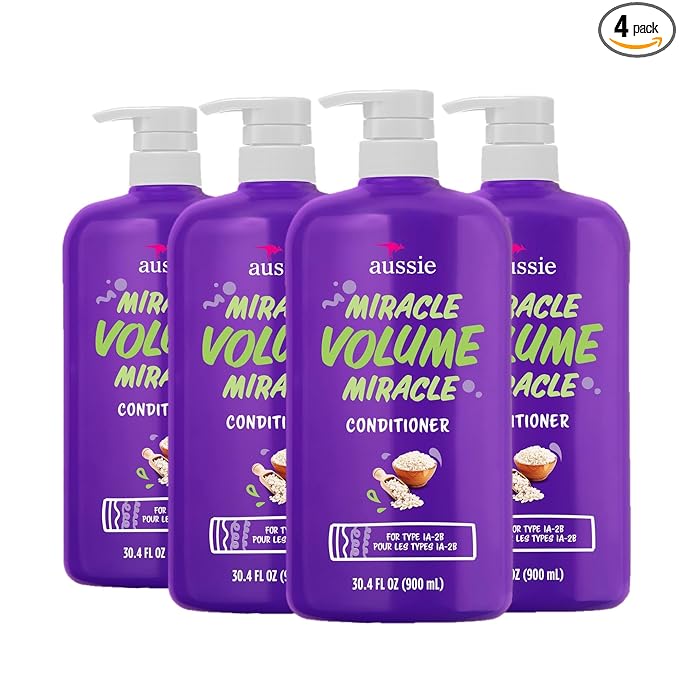 Aussie Miracle Volume Conditioner, Paraben-Free, Volumizing, 30.4 oz, 4-pack