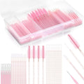 230 Pcs Brow Lamination Supplies with Plastic Box Crystal Pink Micro Eyebrow Brush Spoolies Disposable Lip Applicators Eyelash Brush Mascara Wands Micro Swabs Brow Lamination Kit for DIY Eyelash Lift