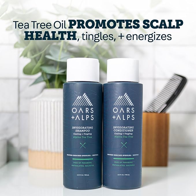 Oars + Alps Men's Sulfate Free Conditioner, Infused with Witch Hazel and Tea Tree Oil, Alpine Tea Tree, 13.5 Fl Oz